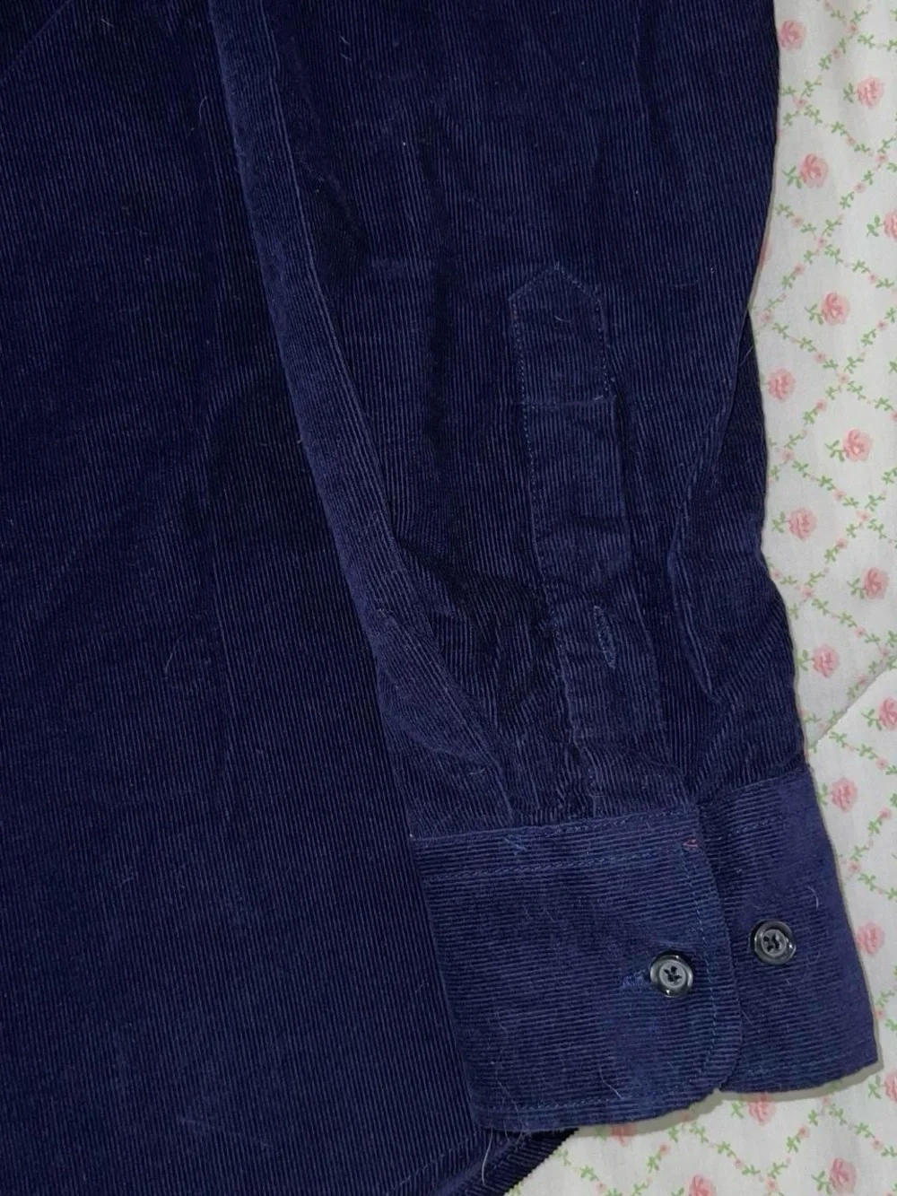 Purple corduroy button-up shirt